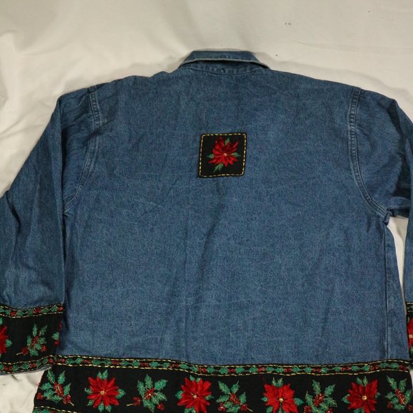 LIFESTYLE Vintage Embroidered Denim Jacket Sz Medium - Picture 9 of 15
